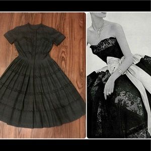 *Vintage* Black Eyelet Dress